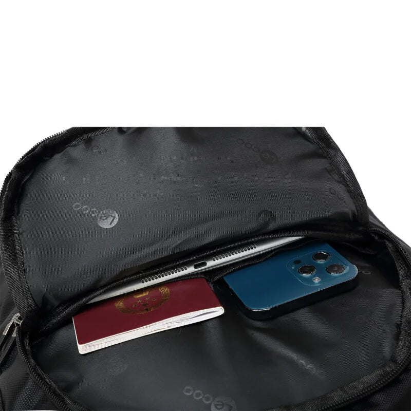Lecoo BG03 17 inç Laptop Bölmeli Çok Fonksiyonlu 3 Katmanlı Suya Dayanıklı Sırt Çantası Siyah