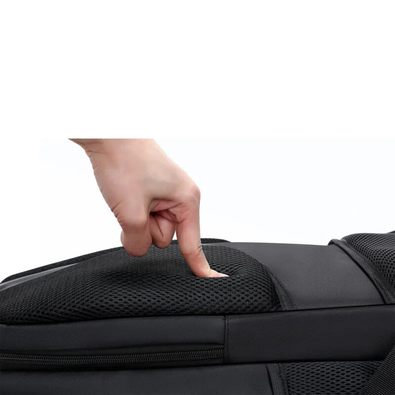 Lecoo BG03 17 inç Laptop Bölmeli Çok Fonksiyonlu 3 Katmanlı Suya Dayanıklı Sırt Çantası Siyah