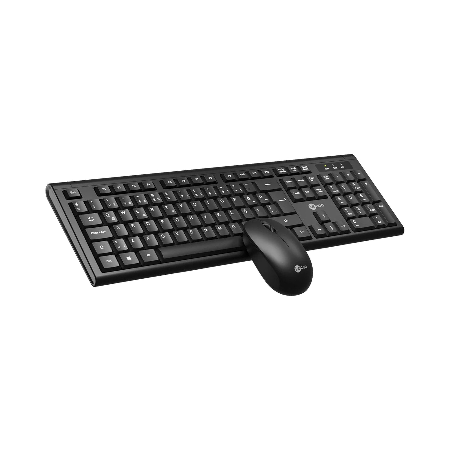 Lecoo KW200 Kablosuz Türkçe Q Klavye & Mouse Set Siyah