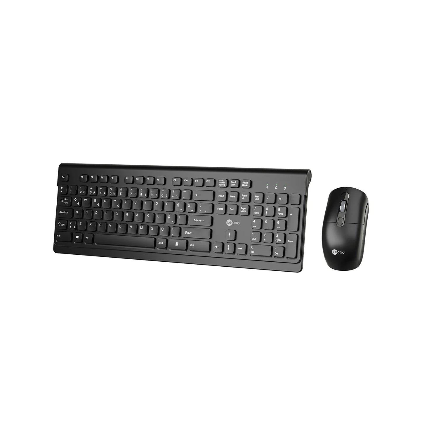 Lecoo KW203 Kablosuz Türkçe Q Klavye & Mouse Set Siyah