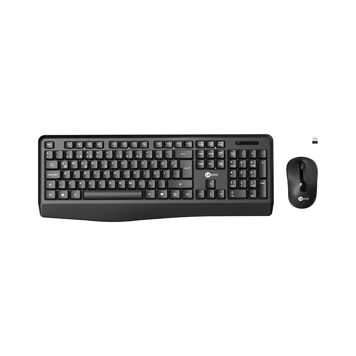 Lecoo KW211 Kablosuz Türkçe Q Klavye & Mouse Set Siyah