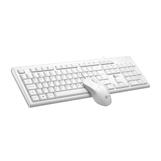 Lecoo CM101 USB Kablolu Türkçe Q Klavye & Mouse Set Beyaz