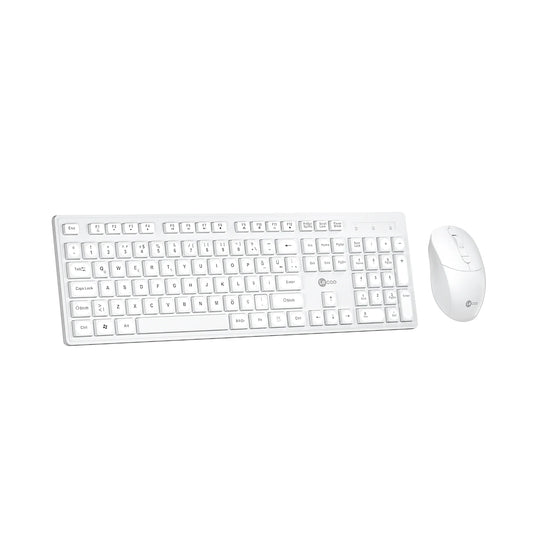 Lecoo KW201 Kablosuz Türkçe Q Klavye & Mouse Set Beyaz
